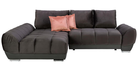 ECKSOFA in Braun, Grau  - Pink/Braun, MODERN, Textil/Metall (192/290cm) - Carryhome