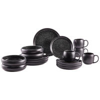 KOMBISERVICE Faro Black Schwarz 16-teilig 4 Personen  - Schwarz, Design, Keramik - Novel