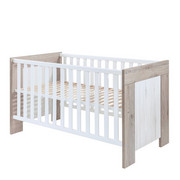 GITTERBETT Toni Buche massiv Eichefarben, Weiß - Eichefarben/Weiß, Basics (78/82/144cm) - MY BABY LOU