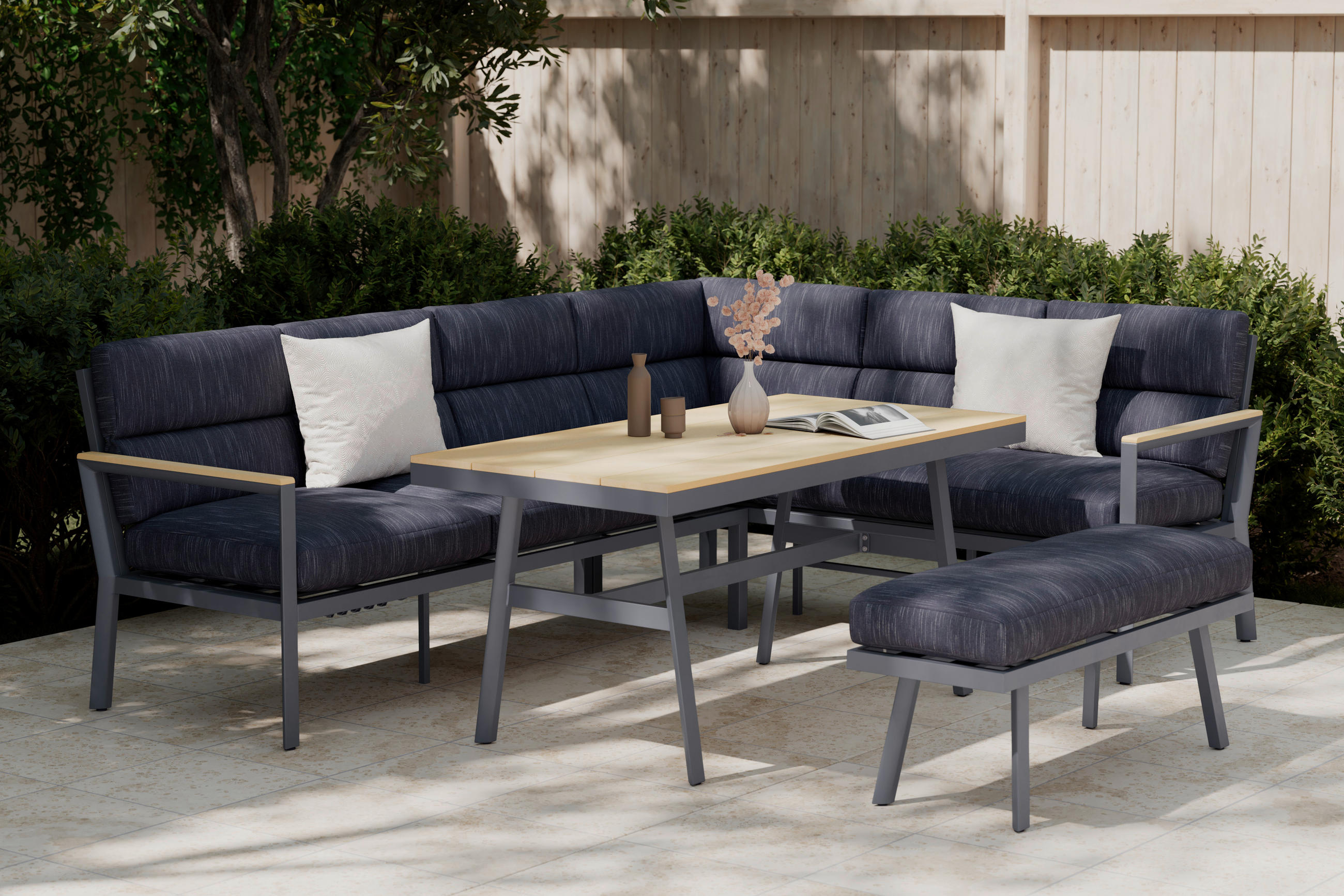 Ambia Garden ZAHRADNÍ JÍDELNÍ SET 4dílné, kov, plast, textil