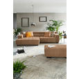 ECKSOFA in Webstoff Orange  - Schwarz/Orange, KONVENTIONELL, Textil/Metall (182/279cm) - Hom`in