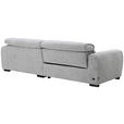 ECKSOFA in Mikrofaser Hellgrau  256/172 cm  - Hellgrau/Schwarz, Design, Textil/Metall (256/172cm) - Carryhome