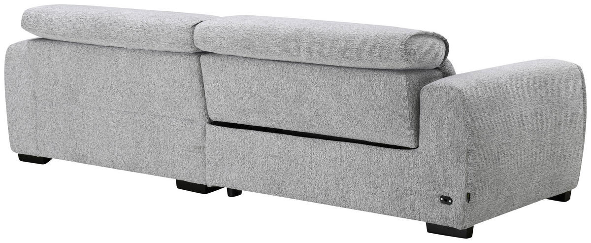 ECKSOFA Hellgrau Mikrofaser  - Hellgrau/Schwarz, Design, Textil/Metall (256/172cm) - Carryhome