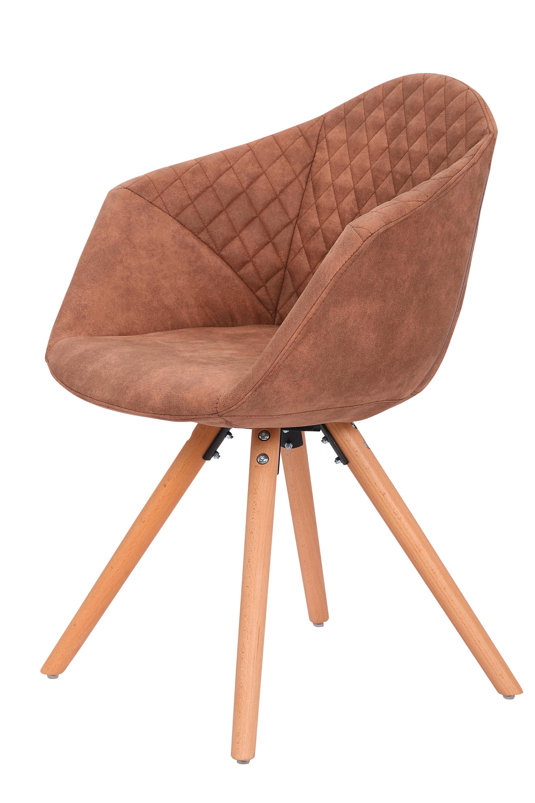 STUHL-SET 2 Stück  in Lederlook  - Braun, LIFESTYLE, Holz/Textil (59/82/55cm) - Kayoom