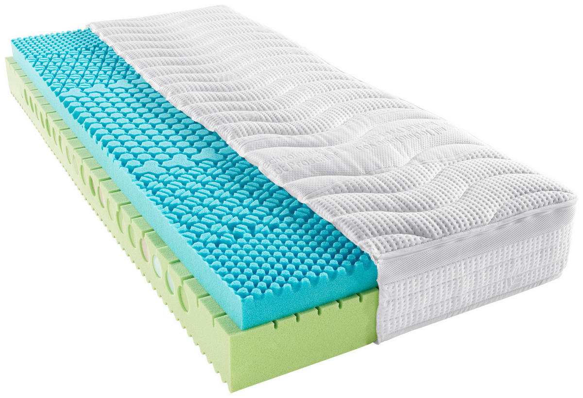 KALTSCHAUMMATRATZE 120/200 cm Höhe ca. 22 cm  - Creme/Weiß, Basics, Textil (120/200cm) - Physiosleep