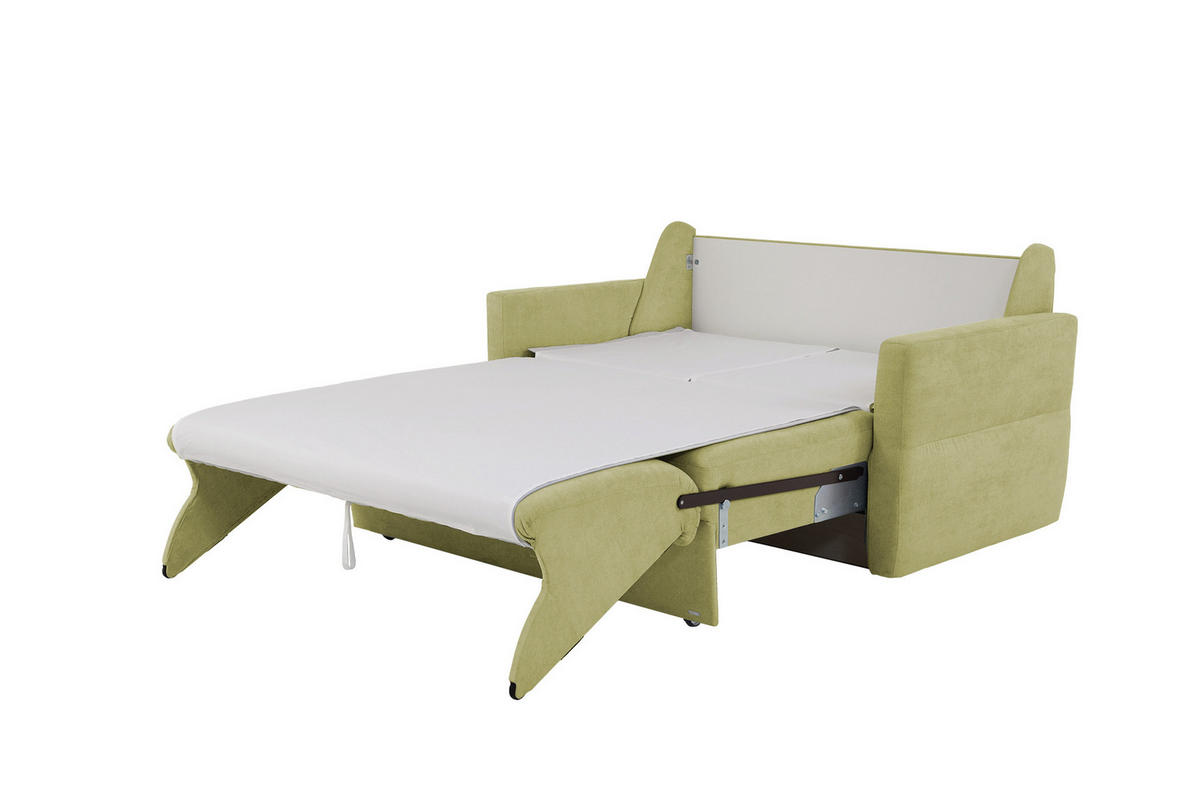 SCHLAFSOFA Chenille Hellgrün  - Schwarz/Hellgrün, KONVENTIONELL, Kunststoff/Textil (150/88/91cm) - Sedda