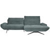 ECKSOFA  in Bouclé Graublau  280/170-195 cm  - Graublau/Schwarz, Design, Textil/Metall (280/170-195cm) - Dieter Knoll
