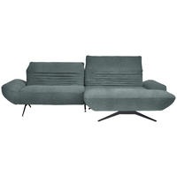ECKSOFA  in Bouclé Graublau  280/170-195 cm  - Graublau/Schwarz, Design, Textil/Metall (280/170-195cm) - Dieter Knoll