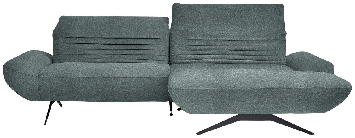 ECKSOFA  in Bouclé Graublau  280/170-195 cm  - Graublau/Schwarz, Design, Textil/Metall (280/170-195cm) - Dieter Knoll