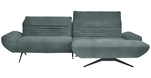 ECKSOFA  in Bouclé Graublau  280/170-195 cm  - Graublau/Schwarz, Design, Textil/Metall (280/170-195cm) - Dieter Knoll