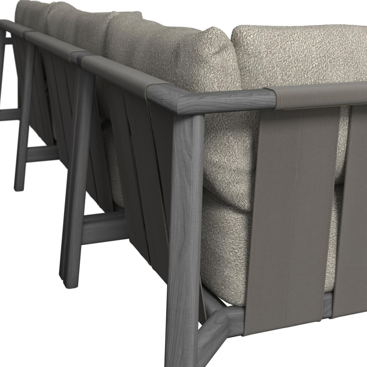 LOUNGEGARNITUR  - Taupe/Anthrazit, Romantik / Landhaus, Holz/Textil (264/308cm) - Dieter Knoll