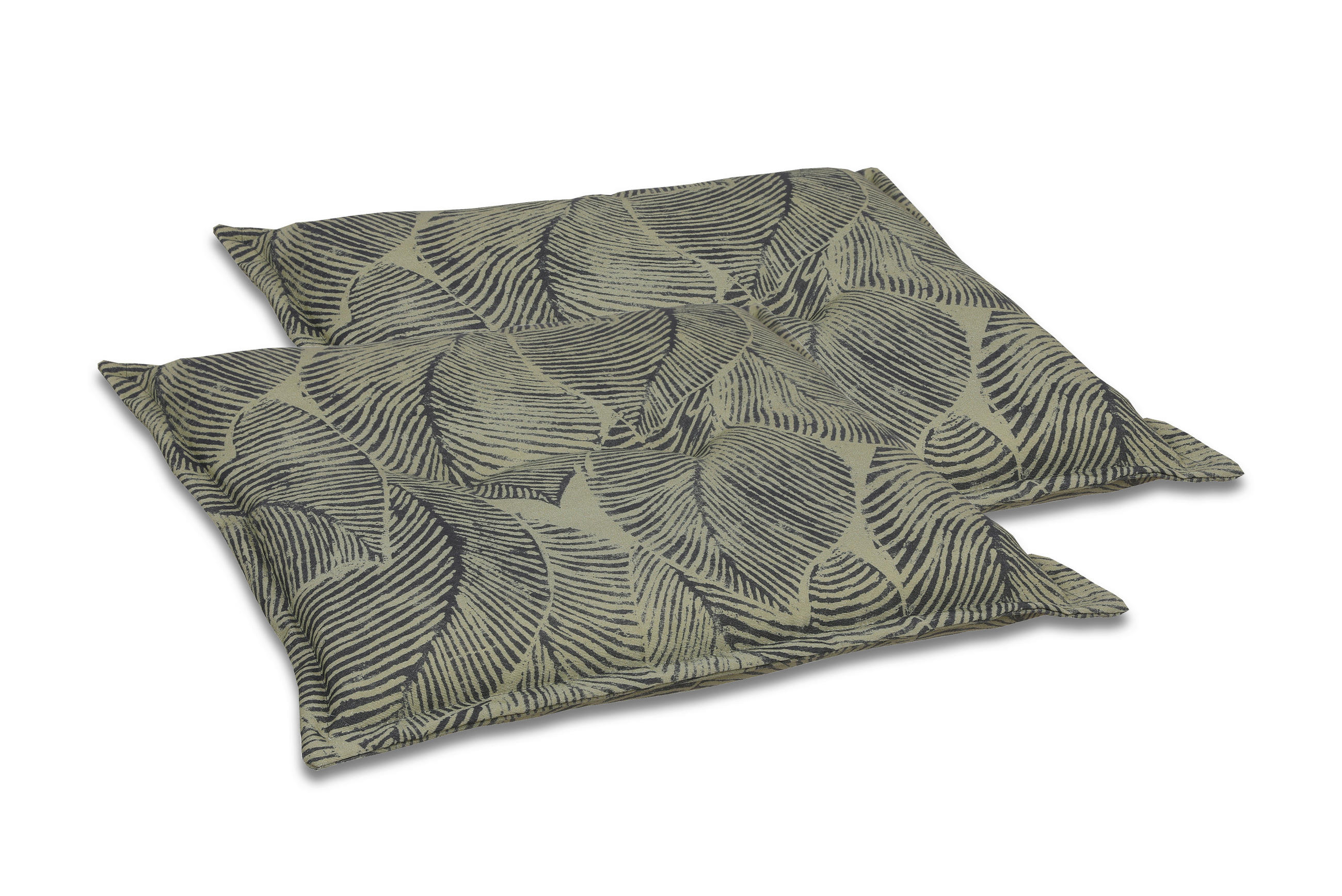 GARTENSITZKISSENSET in Grün Blätter  - Grün, Basics, Textil (50/7/50cm)