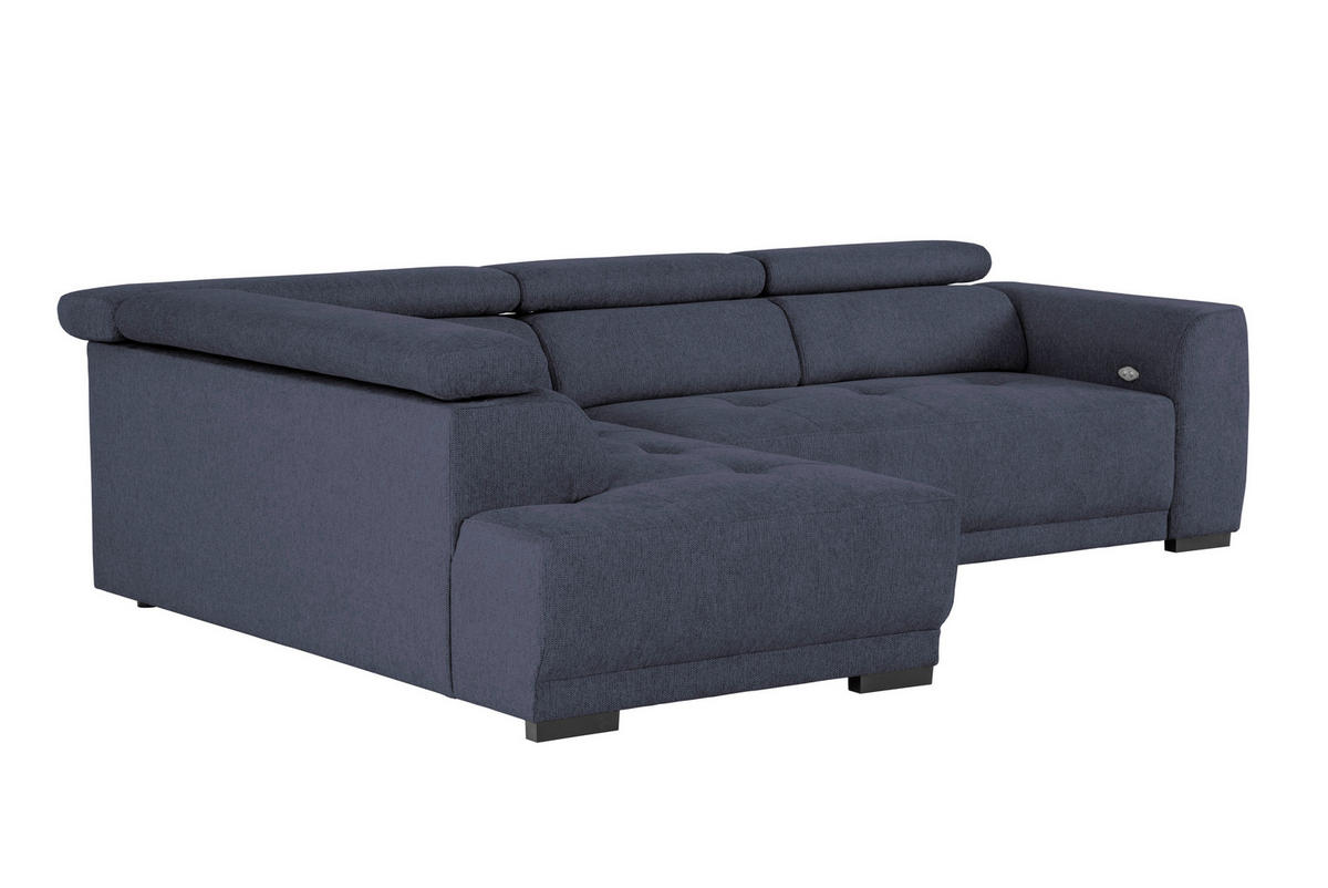 ECKSOFA in Struktur Blau  - Blau/Schwarz, Design, Kunststoff/Textil (205/284cm) - MID.YOU