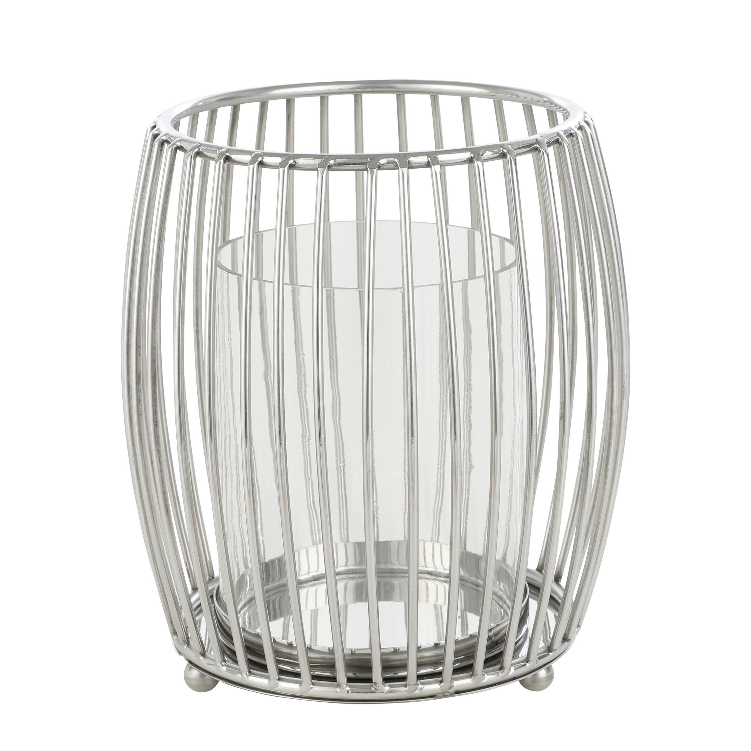 WINDLICHT - Chromfarben, LIFESTYLE, Glas/Metall (20,5/22,5cm)