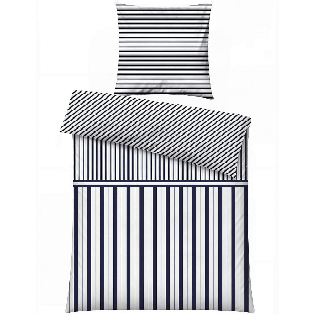 BETTWÄSCHE 135/200 cm  - Dunkelblau, Basics, Textil (135/200cm)