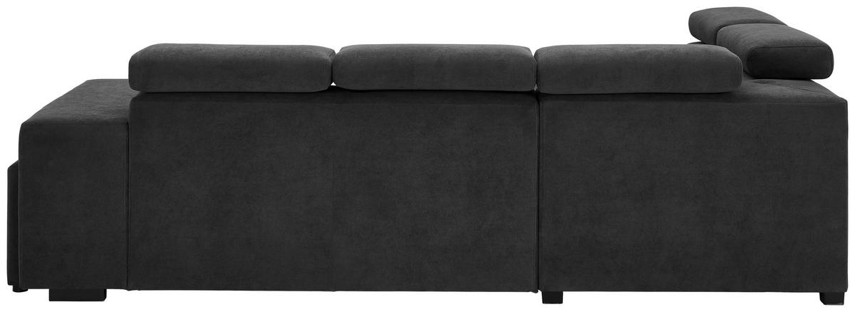 ECKSOFA Dunkelgrau Webstoff  - Dunkelgrau/Schwarz, KONVENTIONELL, Holz/Textil (244/283cm) - Carryhome