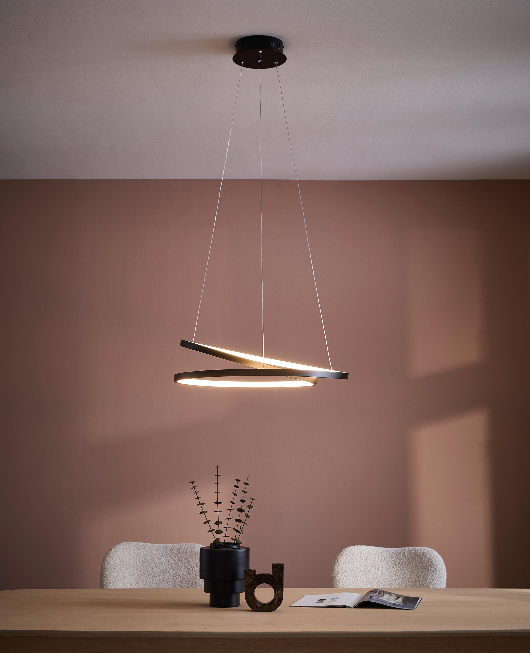 LED-HÄNGELEUCHTE 60/60/100 cm  - Schwarz, Design, Kunststoff/Metall (60/60/100cm) - Paul Neuhaus
