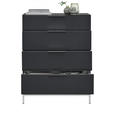 KOMMODE  in 90/101/40,5 cm  - Anthrazit/Alufarben, Design, Glas/Holzwerkstoff (90/101/40,5cm) - Voleo