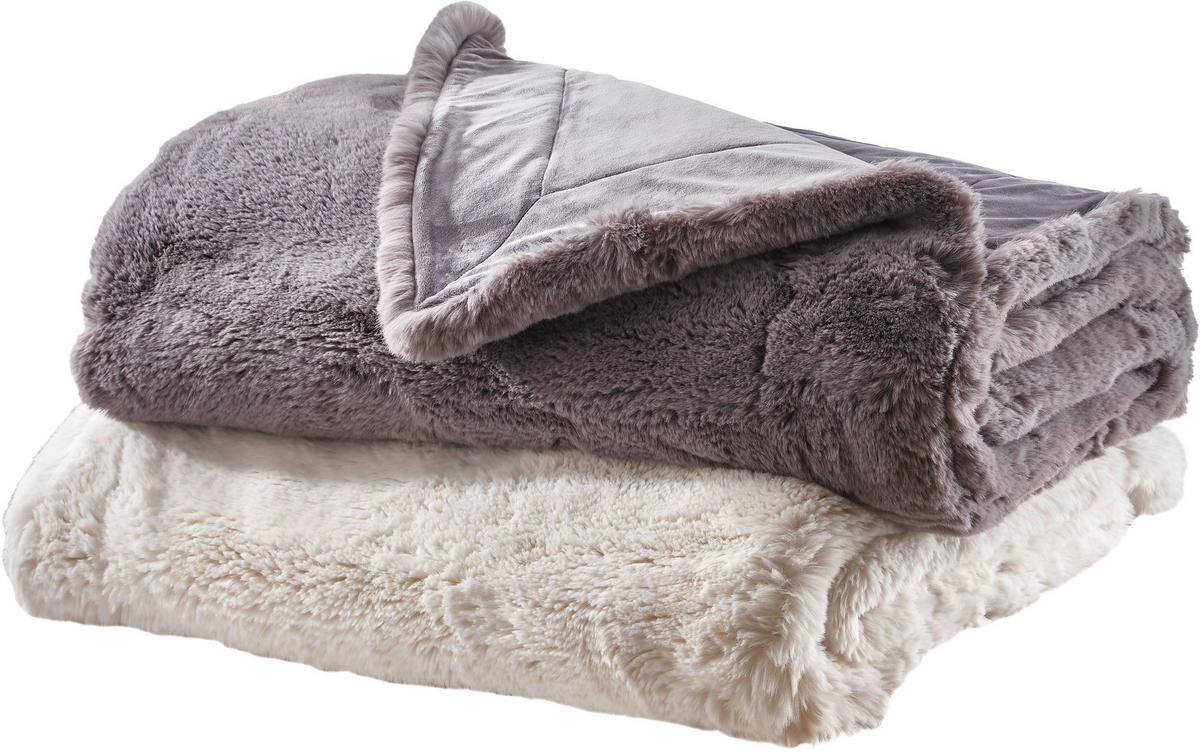 FELLDECKE 150/200 cm  - Anthrazit, Basics, Textil (150/200cm) - Dieter Knoll