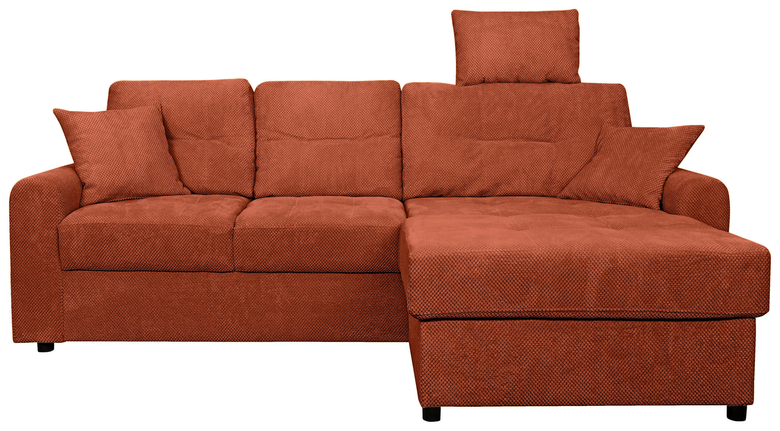 ECKSOFA Rostfarben Chenille  - Rostfarben/Schwarz, KONVENTIONELL, Kunststoff/Textil (232/153cm) - Carryhome