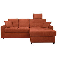 ECKSOFA Rostfarben Chenille  - Rostfarben/Schwarz, KONVENTIONELL, Kunststoff/Textil (232/153cm) - Carryhome