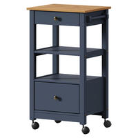 SERVIERWAGEN Kiefer massiv Braun, Grau  - Dunkelgrau/Zinkfarben, MODERN, Holz/Kunststoff (50/90,6/40cm) - Livetastic