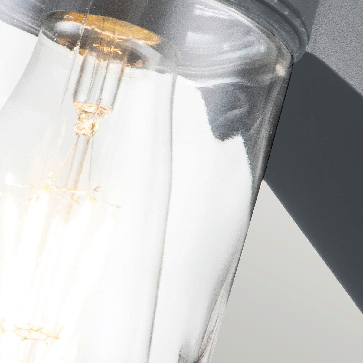 AUSSENWANDLEUCHTE - Grau, Design, Glas/Metall (19,7/10/24,7cm) - Elstead Lighting