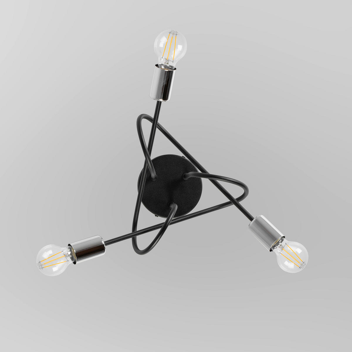 DECKENLEUCHTE OXFORD 45/45/30 cm   - Chromfarben/Schwarz, LIFESTYLE, Metall (45/45/30cm)