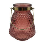 WINDLICHT  - Goldfarben/Rosa, Trend, Glas/Metall (15/19,8cm) - Ambia Home