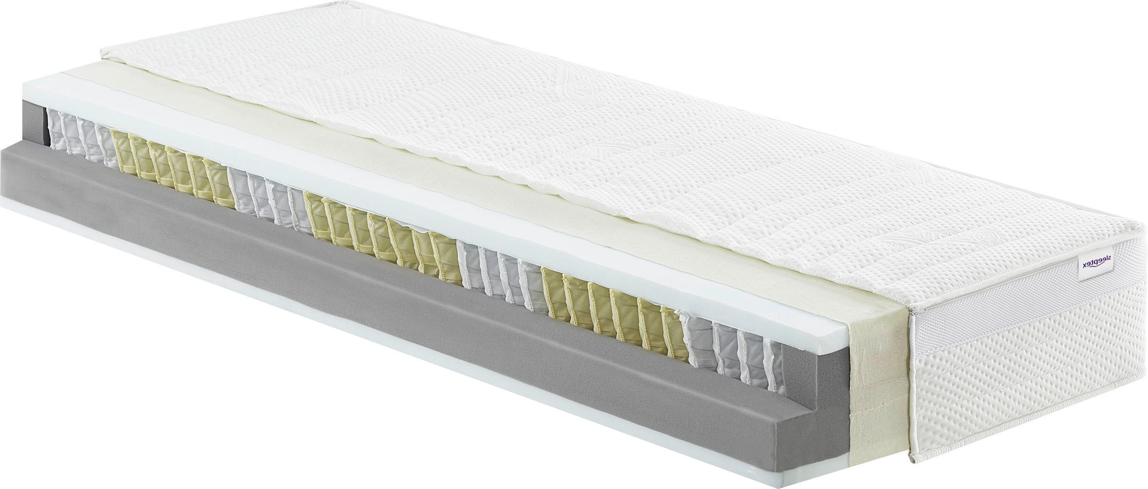 TASCHENFEDERKERNMATRATZE 80/200 cm H4 = sehr fest  - Weiss, Konventionell, Textil (80/200cm) - Sleeptex