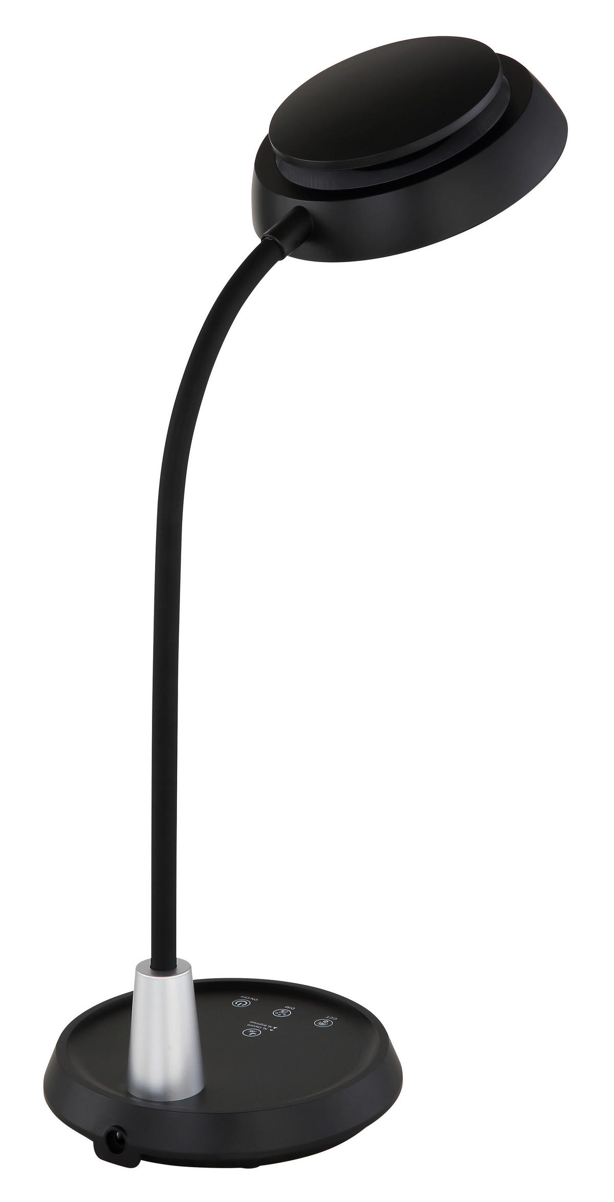 LED-TISCHLEUCHTE 30,6/17,2/44,8 cm   - Silberfarben/Schwarz, Design, Kunststoff (30,6/17,2/44,8cm) - Globo