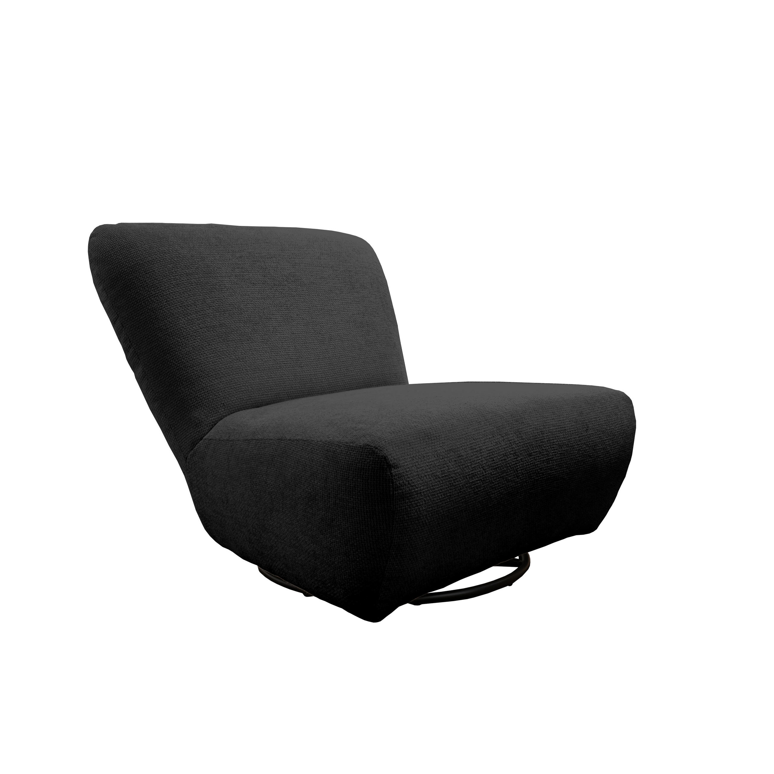 XXL-SESSEL Mikrofaser Schwarz    - Schwarz, Trend, Textil/Metall (95/77/94cm) - Livetastic