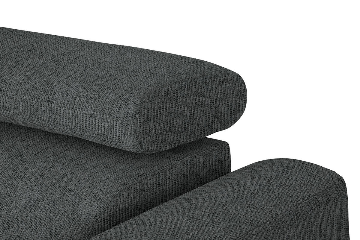 ECKSOFA in Webstoff Anthrazit  - Anthrazit/Schwarz, Design, Textil/Metall (205/280cm) - MID.YOU