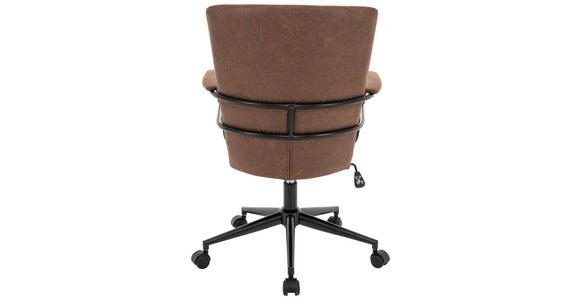 DREHSTUHL in Mikrofaser Braun, Schwarz - Schwarz/Braun, Design, Kunststoff/Textil (64/89,5-97,5/64cm) - Carryhome
