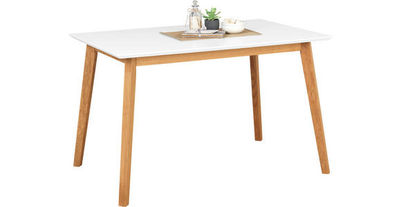 ESSTISCH in Holz, Holzwerkstoff 120/80/75 cm  - Eichefarben/Weiß, Design, Holz/Holzwerkstoff (120/80/75cm) - Carryhome