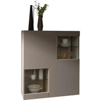 HIGHBOARD  112/130/43 cm  - Wildeiche/Grau, Design, Glas/Holz (112/130/43cm) - Voglauer