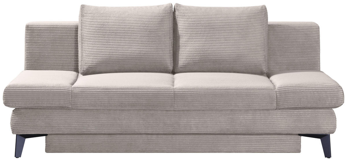 SCHLAFSOFA Cord Cappuccino  inkl. Bettkasten, Schlaffunktion, Armteilverstellung  - Schwarz/Cappuccino, Design, Textil/Metall (200/85/90cm) - Novel