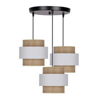 PENDELLAMPA Rattan  - vit/svart, Natur, metall/plast (45/45cm)
