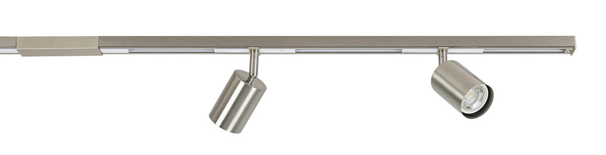 SCHIENENSYSTEM 120/5,5/14 cm  - Nickelfarben, Trend, Kunststoff/Metall (120/5,5/14cm) - Collett's Monde