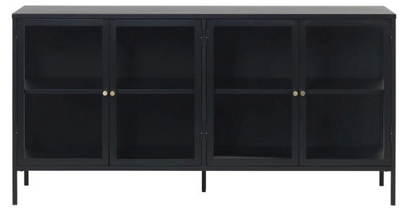 SIDEBOARD 170/85/40 cm  - Goldfarben/Schwarz, Trend, Glas/Metall (170/85/40cm) - Xora