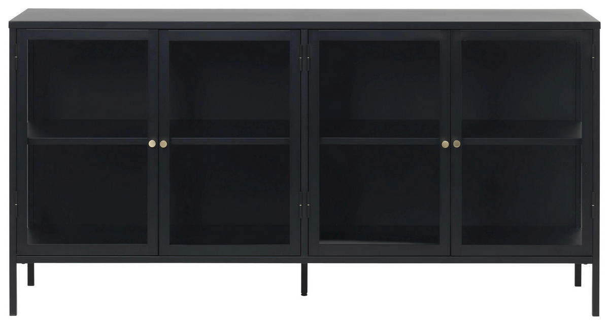 SIDEBOARD  in 170/85/40 cm  - Goldfarben/Schwarz, Trend, Glas/Metall (170/85/40cm) - Xora