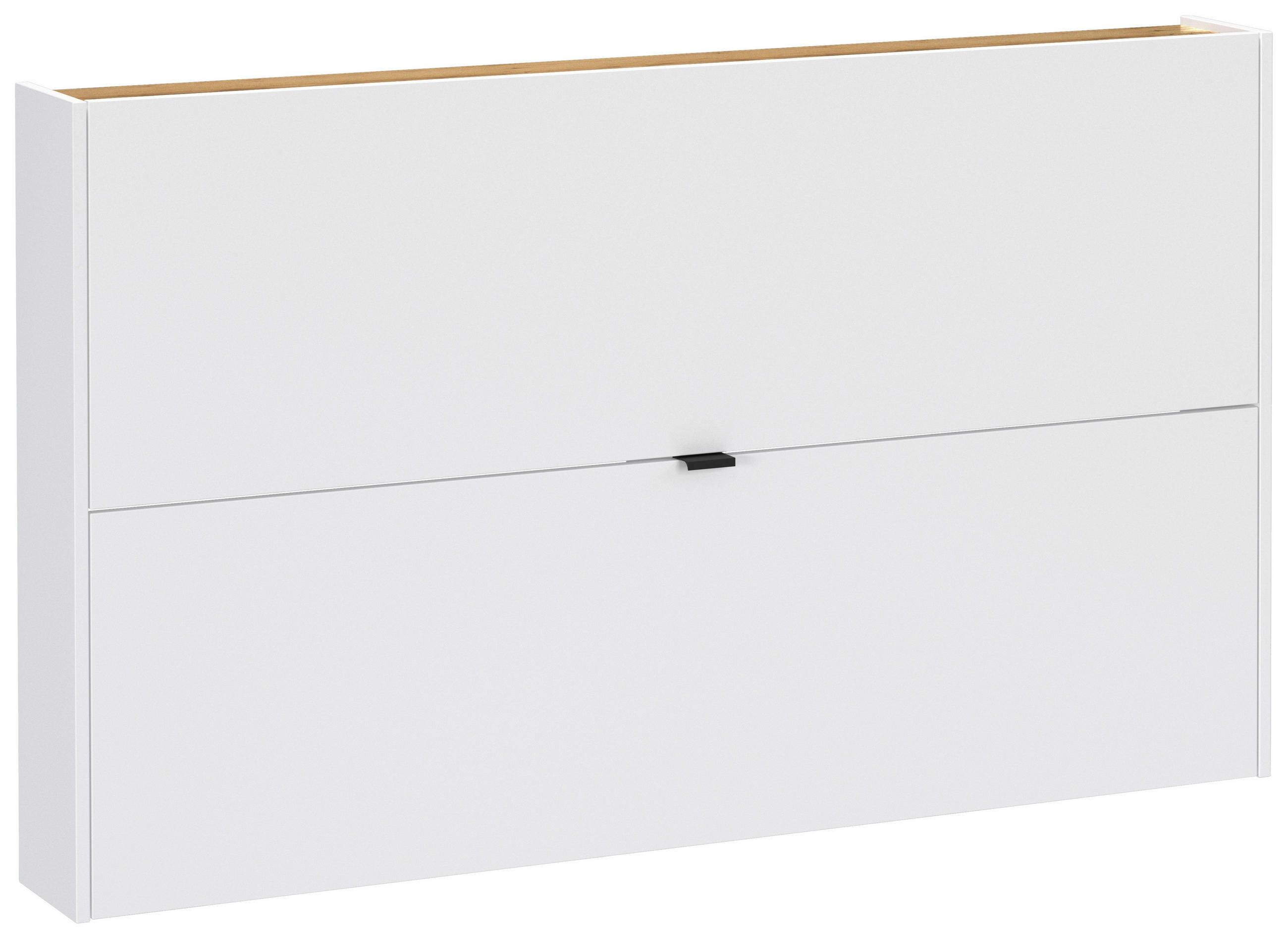 HÄNGESCHUHSCHRANK Weiß, Eichefarben  - Eichefarben/Schwarz, Design, Holzwerkstoff/Metall (140/83/18cm)