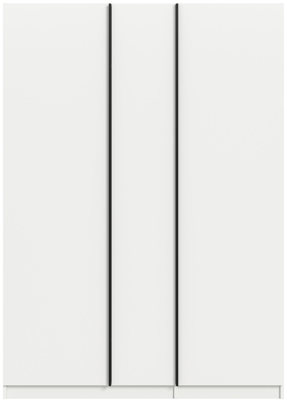ŠATNÍ SKŘÍŇ S OTOČNÝMI DVEŘMI, bílá, 130/183/53 cm - bílá/černá, Moderní, kompozitní dřevo (130/183/53cm) - MID.YOU
