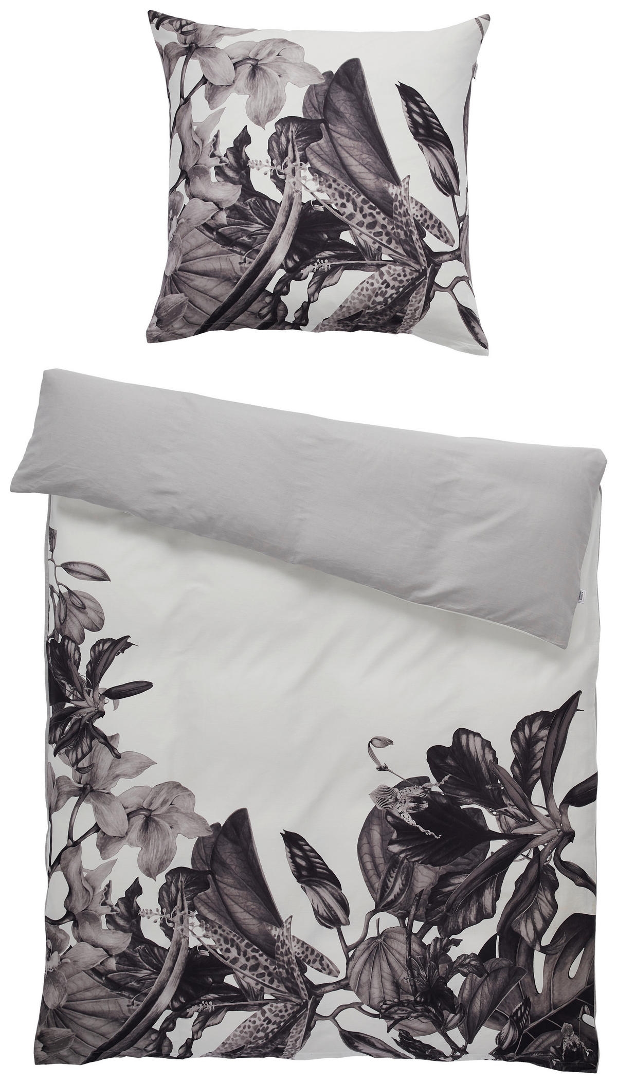 WENDEBETTWÄSCHE Satin 135/200 cm  - Anthrazit/Creme, Design, Textil (135/200cm) - Schöner Wohnen
