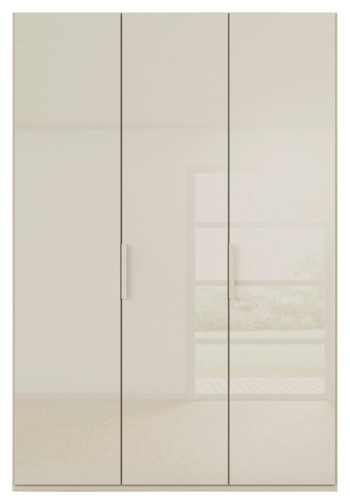 DREHTÜRENSCHRANK 151/223/61 cm,  in Champagner, 3-türig  - Champagner, Basics, Glas/Holzwerkstoff (151/223/61cm) - Novel