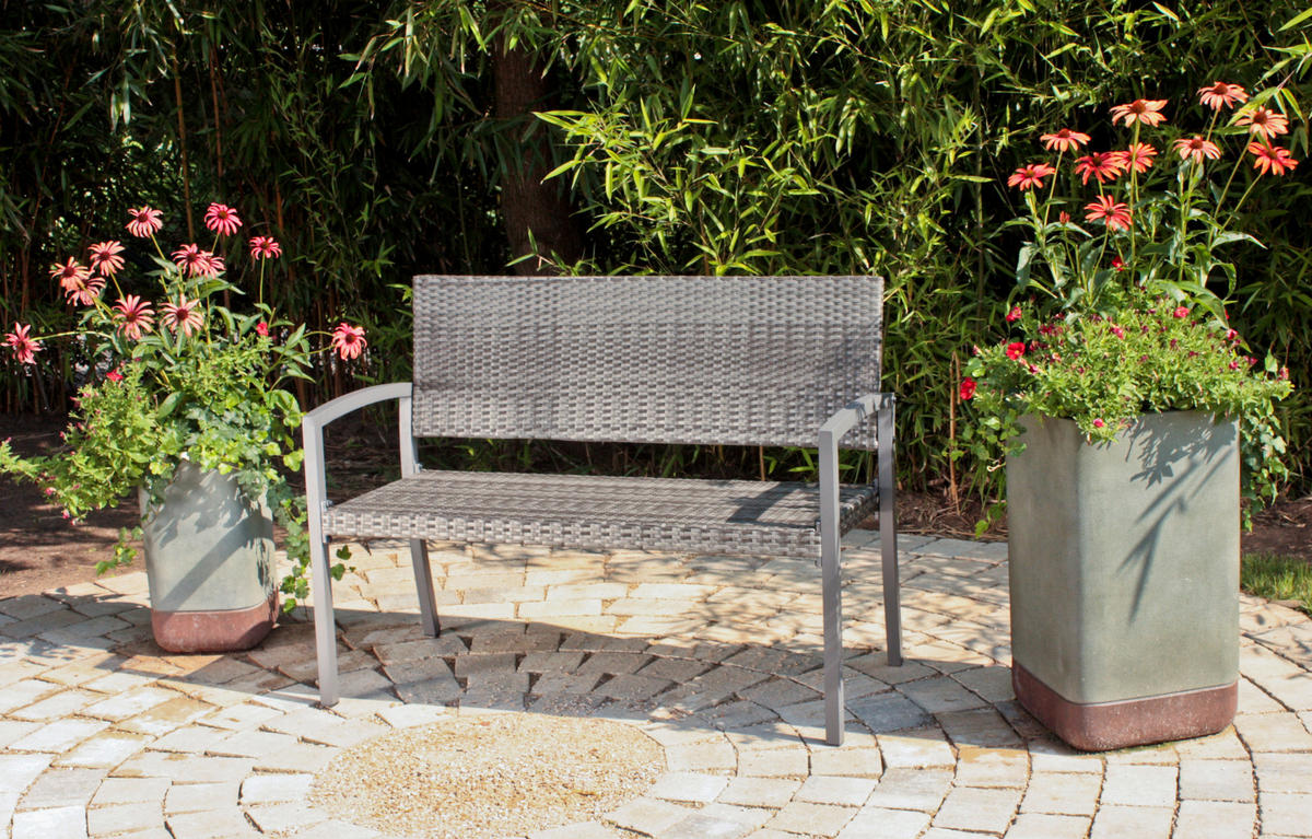 LAVICE PRO DVA kov, plast - tmavě šedá, Basics, kov/plast (116/60/87cm) - Gardenson