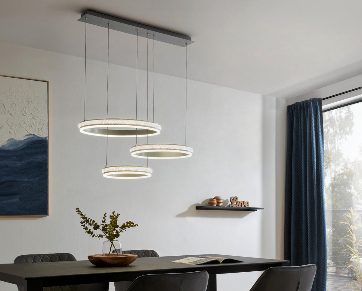 LED LUSTER    79,5/50/150 cm    - siva, Lajfstajl, metal (79,5/50/150cm) - Ambiente