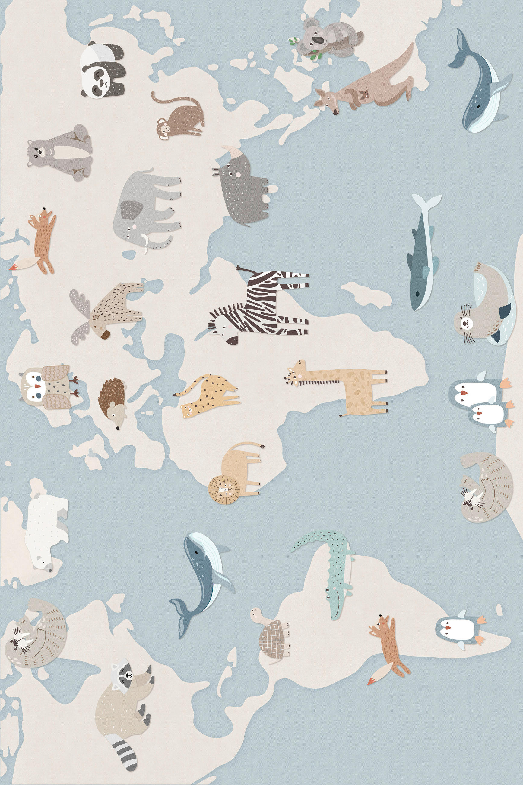 KINDERTEPPICH 120/120 cm LIVING ZOONIA  - Pastellblau/Multicolor, Design, Kunststoff/Textil (120/120cm) - Lindorug