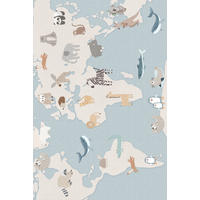 KINDERTEPPICH 120/120 cm LIVING ZOONIA  - Pastellblau/Multicolor, Design, Kunststoff/Textil (120/120cm) - Lindorug