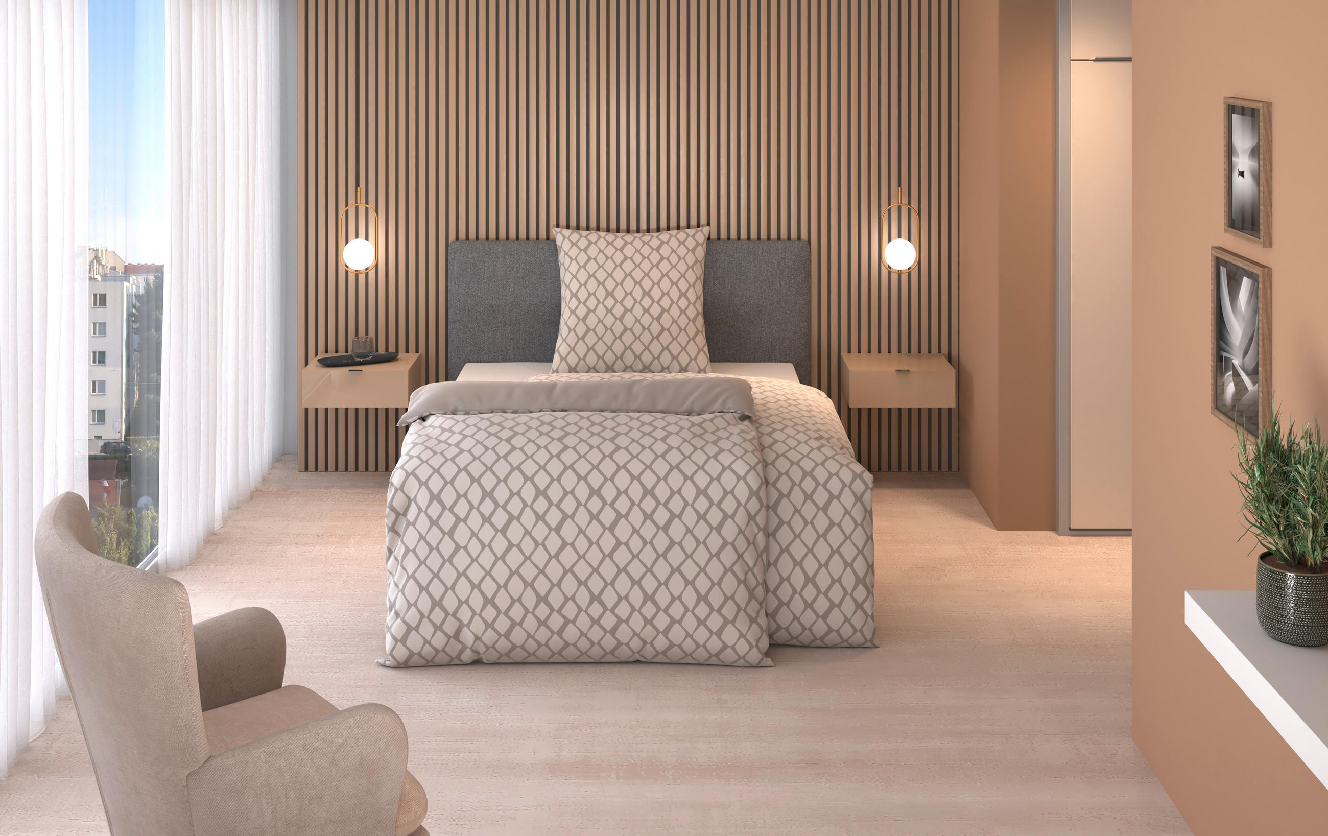 WENDEBETTWÄSCHE STRIPES DK Satin 135/200 cm  - Silberfarben/Weiß, Design, Textil (135/200cm) - Dieter Knoll